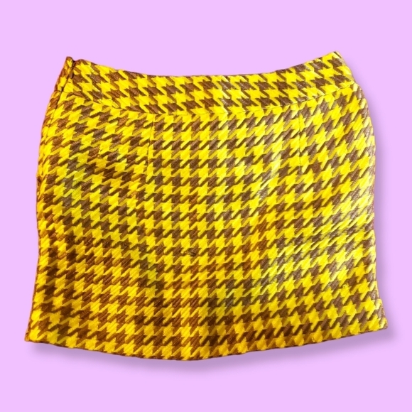 The Limited bright and colorful houndstooth tweed  mini skirt - Picture 3 of 4